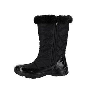Easy Street Cuddle Women’s Winter Snow Boots Black Faux Fur Nylon Size 6.5M